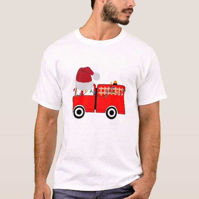 Camiseta Caminhão de Fogo Vermelho Natal (Frente)
