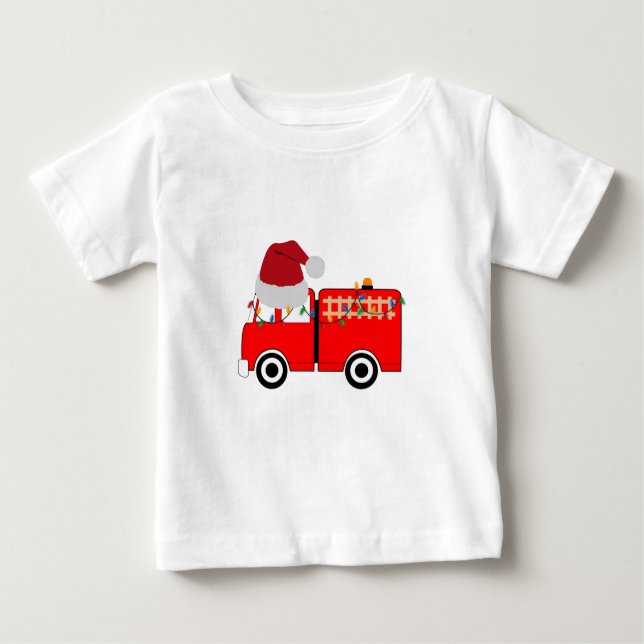 Camiseta Caminhão de Fogo Vermelho Natal (Frente)