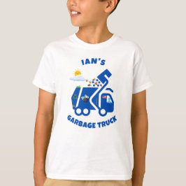Camiseta Caminhão de Lixo do Nome da Criança Personalizada