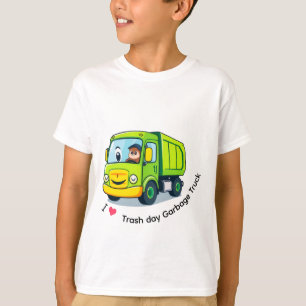 Camiseta Caminhão de Lixo Fofo Caminhão de Lixo