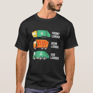 Camiseta Caminhão de lixo Frente Lado Traseiro Carregador G