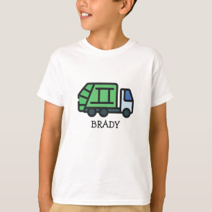 Camiseta Caminhão de Lixo/Reciclar Gráfico com Nome para Cr