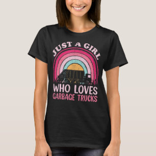 Camiseta Caminhão de Lixo Vintage Apenas Uma Menina Que Ama