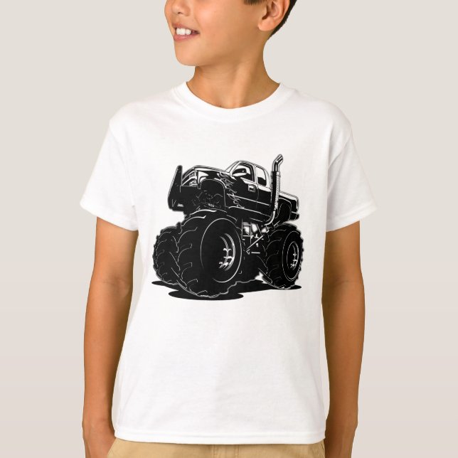 Camiseta Caminhão de monatros de cartum (Frente)