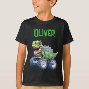 Camiseta Caminhão de monstro de dinossauros engraçado