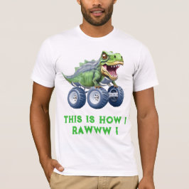 Camiseta Caminhão de monstro de dinossauros engraçado