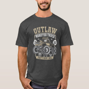 Camiseta Caminhão de monstro fora da lei que é como eu faço