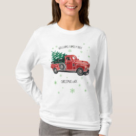 Camiseta Caminhão de Natal com Flocos de Neve