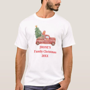 Camiseta Caminhão de Natal da Família Vintage Personalizado