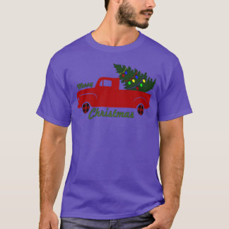 Camiseta caminhão de natal e família de árvores de natal