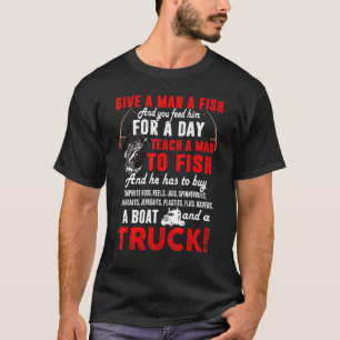 Camiseta Caminhão de Pesca Engraçado Para Homens Dê a um Ho