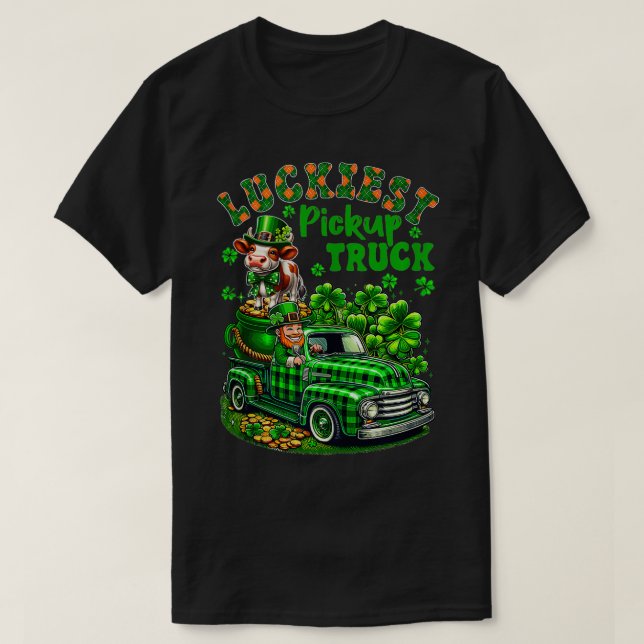 Camiseta Caminhão de Pickup Mais Sortudo - Fazendeiro de Va (Frente do Design)