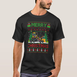 Camiseta Caminhão de Reboque  Árvore de Natal Papai Noel Fe