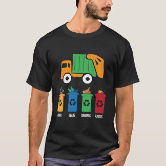 Camiseta Caminhão de Reciclagem do Dia de Lixo Lixo de Cria
