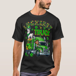 Camiseta Caminhão de São Patricks Dia de Llama Farmer Drive