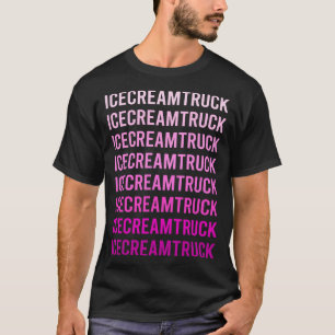 Camiseta Caminhão de Sorvete com Texto Rosa