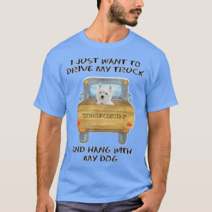Camiseta Caminhão Dirigindo Cão Oeste, Highland White Terri
