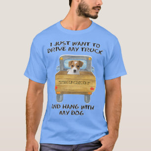 Camiseta Caminhão Dirigindo Cão Russell Terrier
