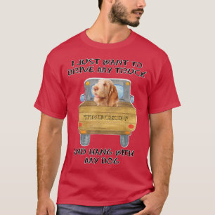 Camiseta Caminhão Dirigindo Cão Spinoni Italiani