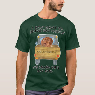 Camiseta Caminhão Dirigindo Cão Vizslas
