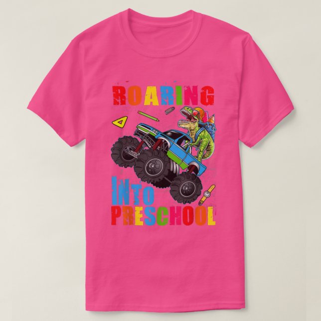 Camiseta Caminhão do Monstro do Dinossauro Ancorado de volt (Frente do Design)