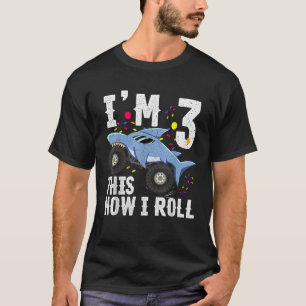 Camiseta Caminhão do Monstro do Tubarão Engraçado 3.º Anive