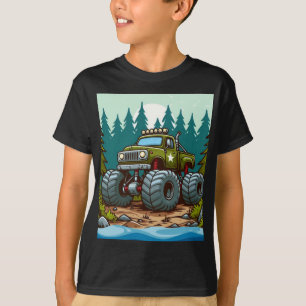 Camiseta Caminhão do Monstro Verde na floresta