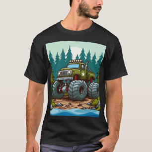 Camiseta Caminhão do Monstro Verde na floresta