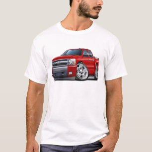 Camiseta Caminhão do vermelho de Chevy Silverado Dualcab