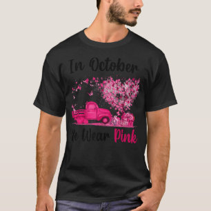 Camiseta Caminhão Em Outubro Vestimos Mama De Cancer Rosa