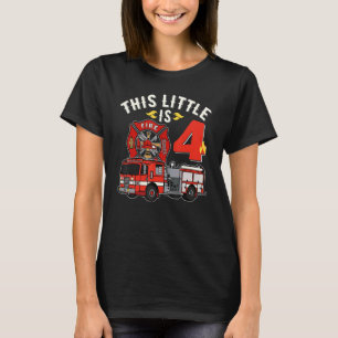 Camiseta Caminhão-Fogo de Festa de aniversário de Bombeiro 