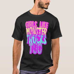 Camiseta Caminhão-Grande-de-Estilo Monstro de Mulheres e Ra