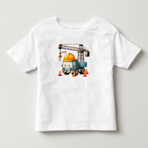 Camiseta Caminhão Grua de Construção Personalizado Adoráve