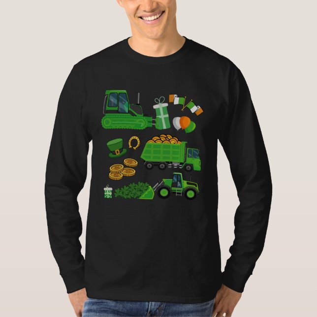 Camiseta Caminhão Guindaste Veículo de Construção C Dia de  (Frente)