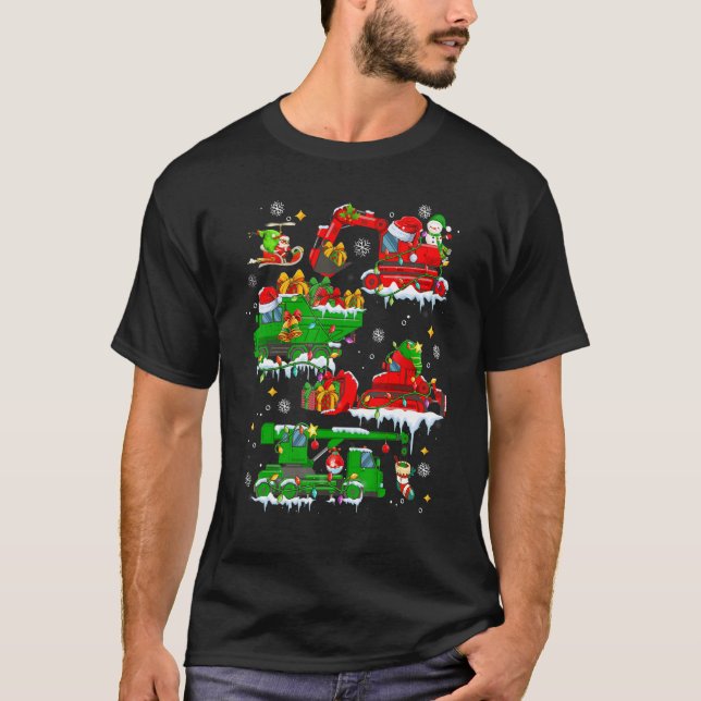 Camiseta Caminhão K das Luzes de Natal do Veículo de Constr (Frente)