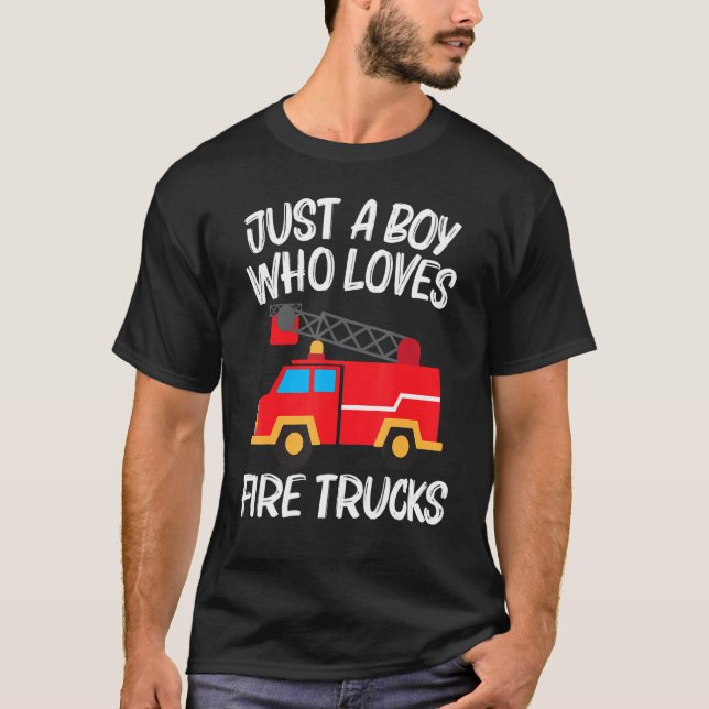 Camiseta Caminhão legal para Meninos Homens Bombeiros Firec (Frente)