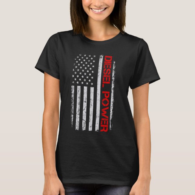 Camiseta Caminhão mecânico de vindimagem com motor diesel d (Frente)