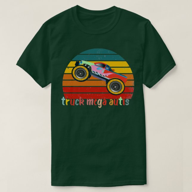 Camiseta caminhão mega autismo clássico T (Frente do Design)