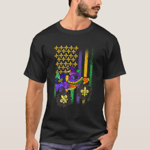 Camiseta Caminhão Miçangas bandeira americana Mardi Gras Ca