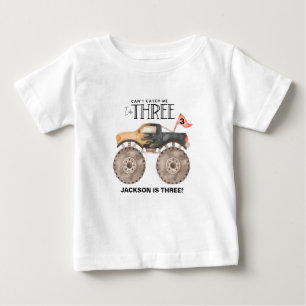 Camiseta Caminhão monstro 3º aniversário Não consegue me ap