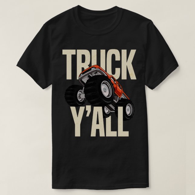 Camiseta Caminhão Monstro 4x4 Pegando Vaca de Cabelo Vermel (Frente do Design)