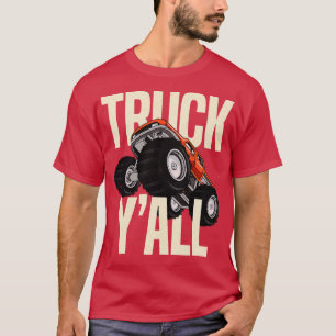 Camiseta Caminhão Monstro 4x4 Pegando Vaca de Cabelo Vermel