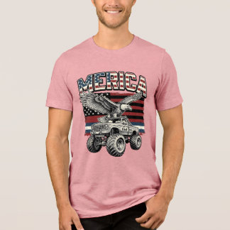 Camiseta Caminhão Monstro Águia Americano Vintage Patriótic