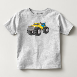 Camiseta Caminhão Monstro Amarelo Azul