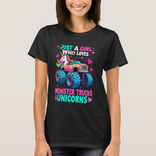Camiseta Caminhão Monstro Apenas uma Garota que Ama Caminhõ