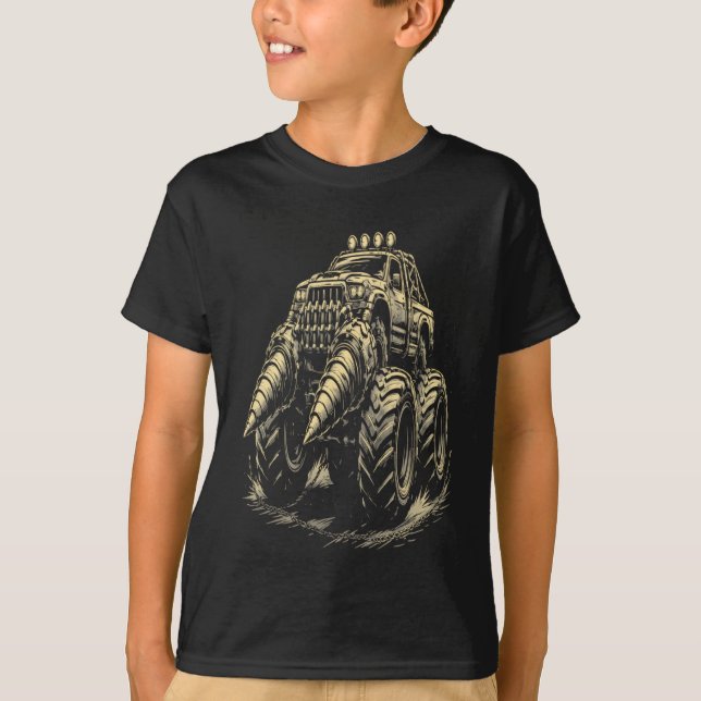 Camiseta Caminhão Monstro Apocalíptico com Brocas Duplas (Frente)