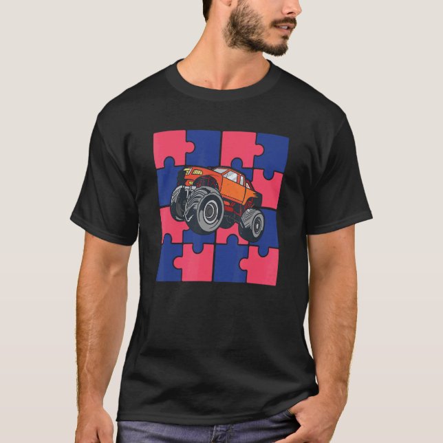 Camiseta Caminhão Monstro Autismo Mega Caminhão (Frente)