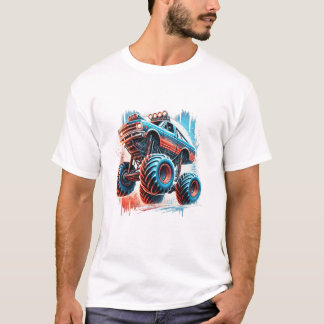 Camiseta Caminhão Monstro Colorido Antigo
