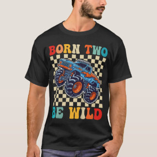 Camiseta Caminhão Monstro de 2º Aniversário Nascido Para Se
