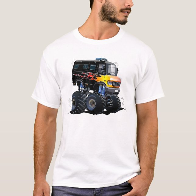 Camiseta Caminhão monstro de cartum (Frente)